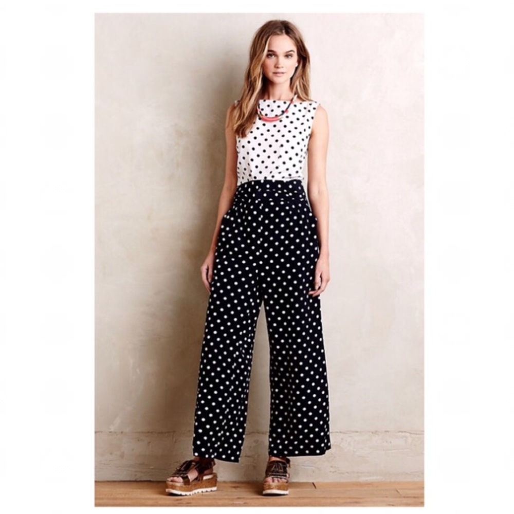 ⭐️ Anthro WHIT TWO Domino Dot jumpsuit ⭐️